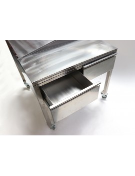 Nerezový balicí stůl na kolečkách